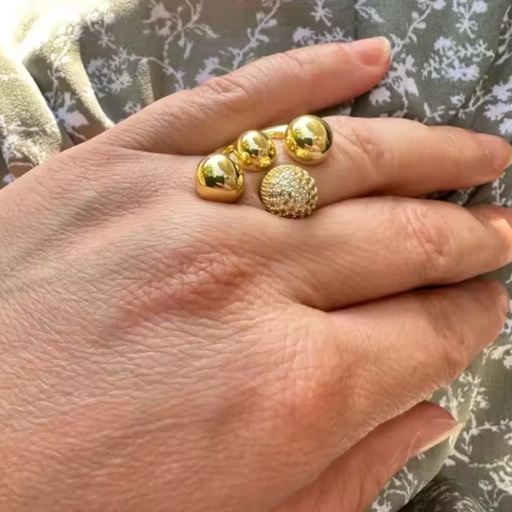 Ball Gold Multi-Sphere Pavé Ring